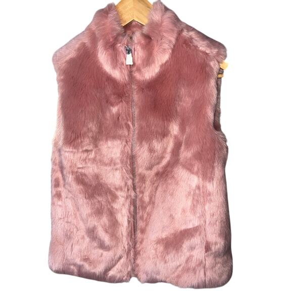 J.Crew Rose Pink Faux Fur Zip Vest NWT Petite XXS MSRP $128 - Picture 3 of 5